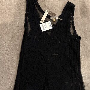 Elegant Black Lace Sleeveless Top